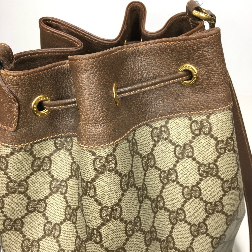 Authentic Gucci brown monogram coated canvas bucket bag - Picture 11 of 15